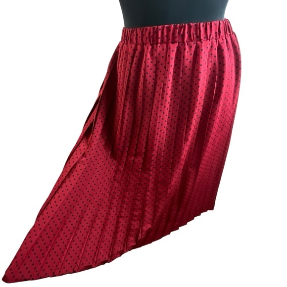 Anthropologie Hey There By Karen Walker Pleated Polka Dot Midi Skirt - Picture 7 of 9